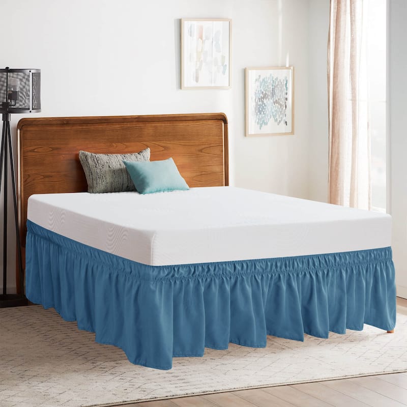 Subrtex Easy Fit 16-inch Drop Bed Skirts - Twin - Blue