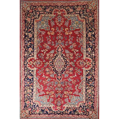 Yazd Antique Persian Area Rug Hand-Knotted Wool Carpet - 6'6" x 10'1"