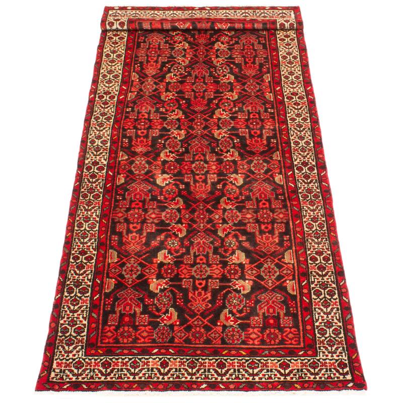 ECARPETGALLERY Hand-knotted Andelz Black Wool Rug - 3'5 x 9'9