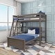 preview thumbnail 20 of 27, Max and Lily L Shaped Twin over Twin Bunk Bed with Bookcase Clay