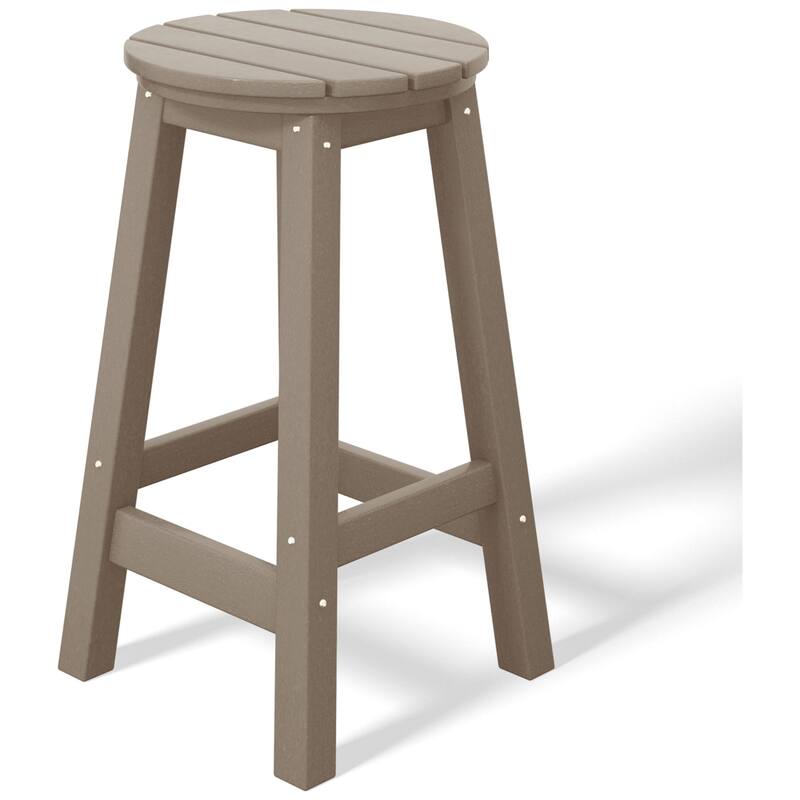 Laguna Hdpe All Weather Outdoor Patio 29" Round Bar Stool (Set Of 2)