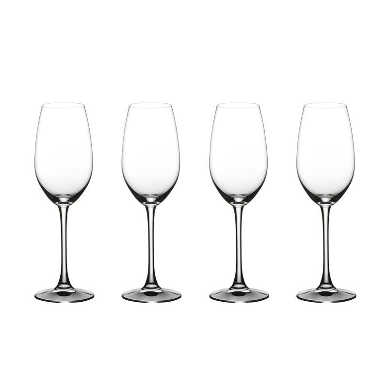 Nachtmann Set of 4 ViVino Crystal Glass Champagne Flutes - 9 oz. - 9 oz. - Clear - 4 Piece