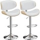 preview thumbnail 15 of 78, Bar Stools Adjustable Height Swivel Faux Leather Armless Barstools
