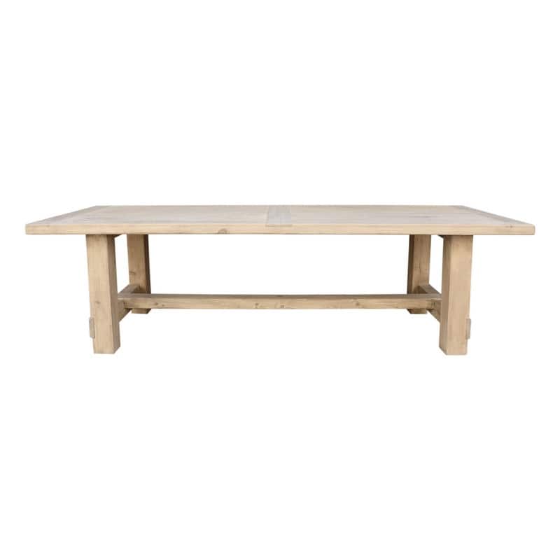 110"L Rectangular Weathered Natural Wood Indoor Amalfi Dining Table - Brown