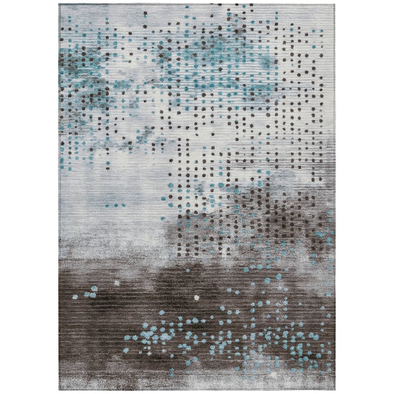HomeRoots Geometric Transitional Rectangle Outdoor Rug
