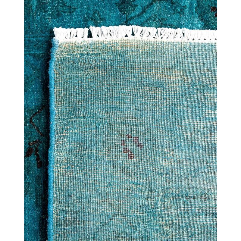 Fine Vibrance One-of-a-Kind Hand-Knotted Runner Rug - Blue, 2' 10" x 11' 10" - 2' 10" x 11' 10"