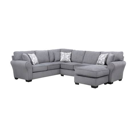 Porter Designs Savannah Transitional Chenille Reversible 2-pc Sectional, Gray