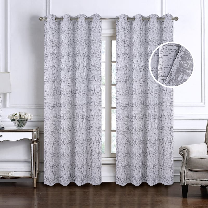 Luca Woven Jacquard Window Curtain Panel Set 84"