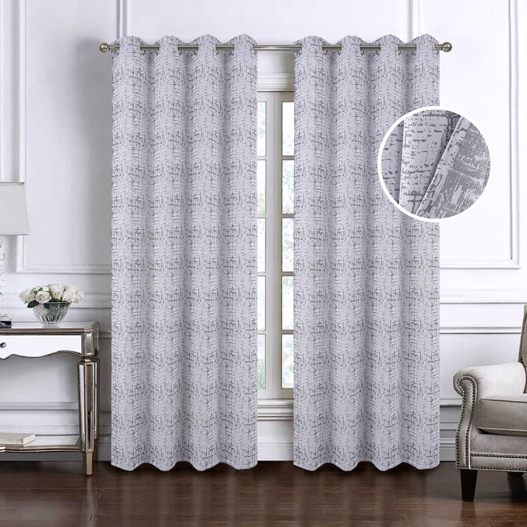 Luca Woven Jacquard Window Curtain Panel Set 84"