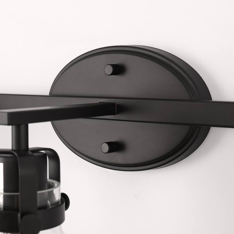 YANSUN 3-Light Black Vanity Light, E26 Modern Bathroom Mirror Light Fixture