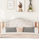 preview thumbnail 17 of 26, GDFStudio Queen Pine Wooden Bed with Upholstered Headboard and Panel Footboard