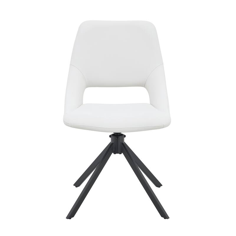 Comfortable Swivel Dining Chairs Set of 4, Metal Kitchen Chairs with GoldMesh Scratch-Resistant Leather and High Back