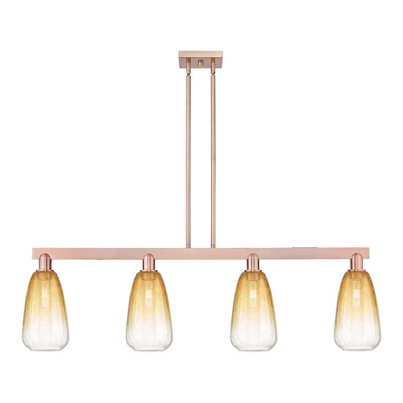 Innovations Lighting 716-4I-8-46 Brookhaven Almond Linear Brookhaven - Antique Copper / Amber