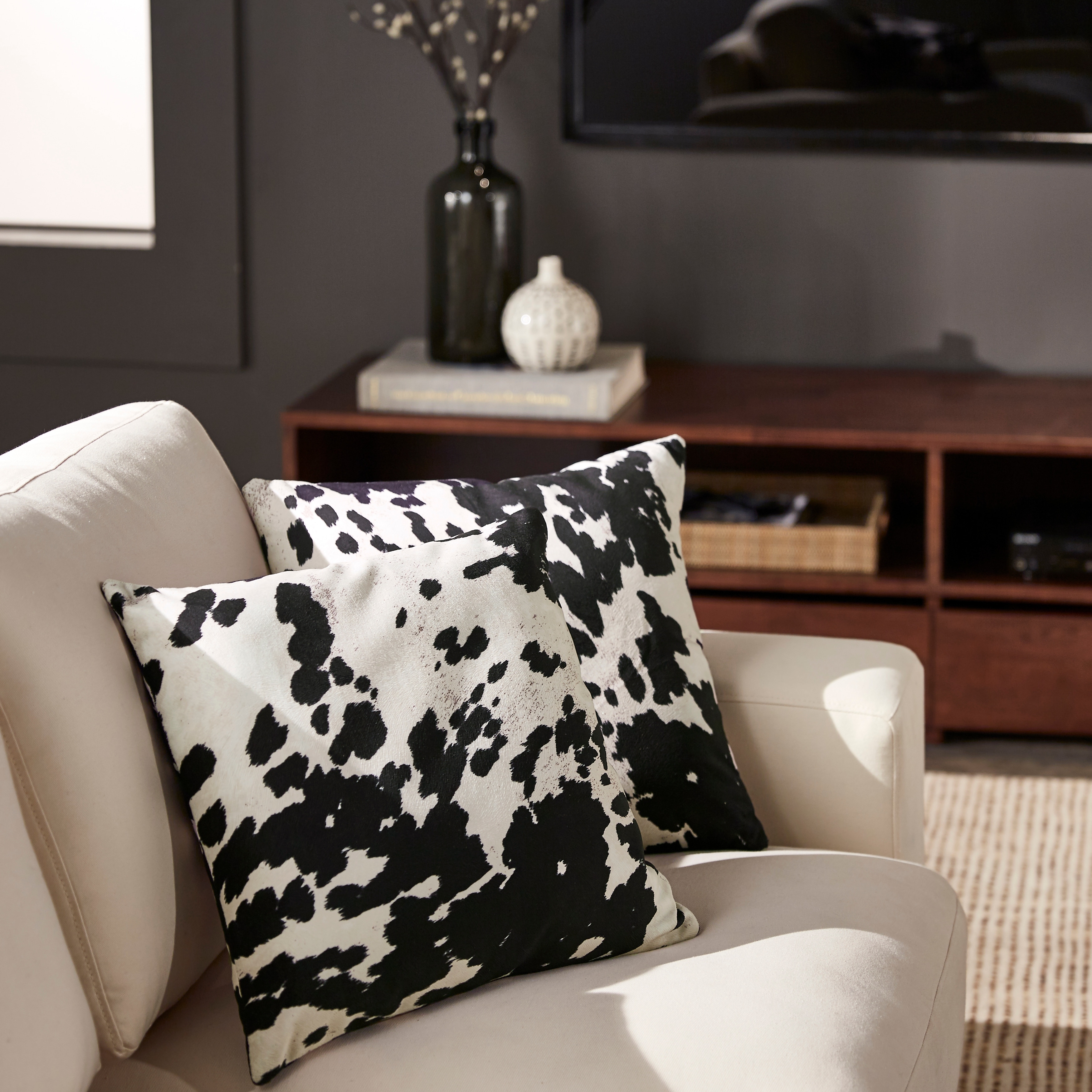 Cow print top pillows