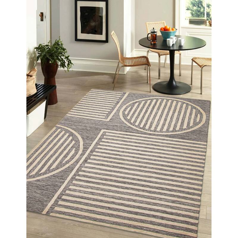 ECARPETGALLERY Hand Tufted Timeless Grey Wool Rug - 5'0 x 7'7