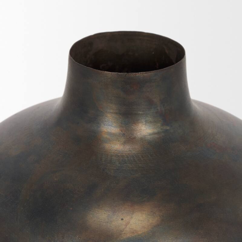 Daya Medium Antiqued Gold Metal Vase