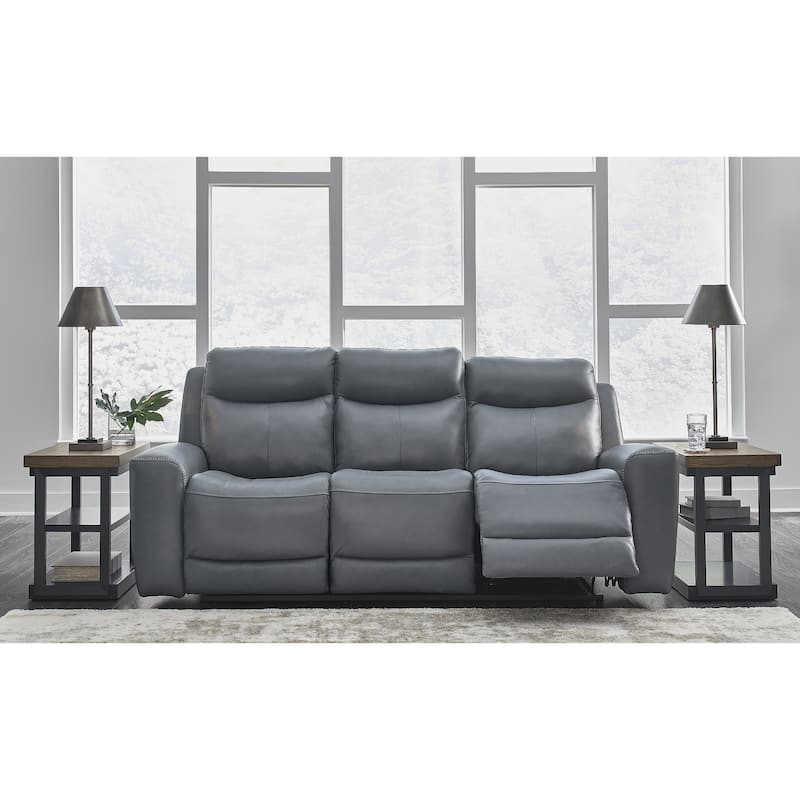 Signature Design by Ashley Mindanao Steel Power Reclining Sofa - 89"W x 42"D x 43"H
