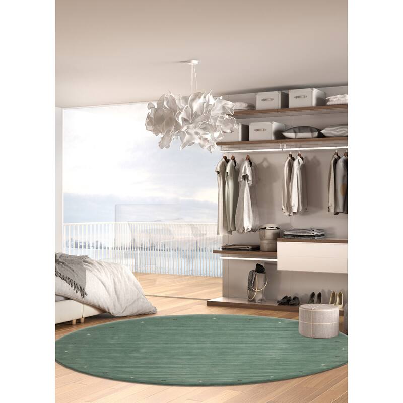 Kashkuli Gabbeh Turquoise Rug 9'9" x 9'9" - 9'9 x 9'9