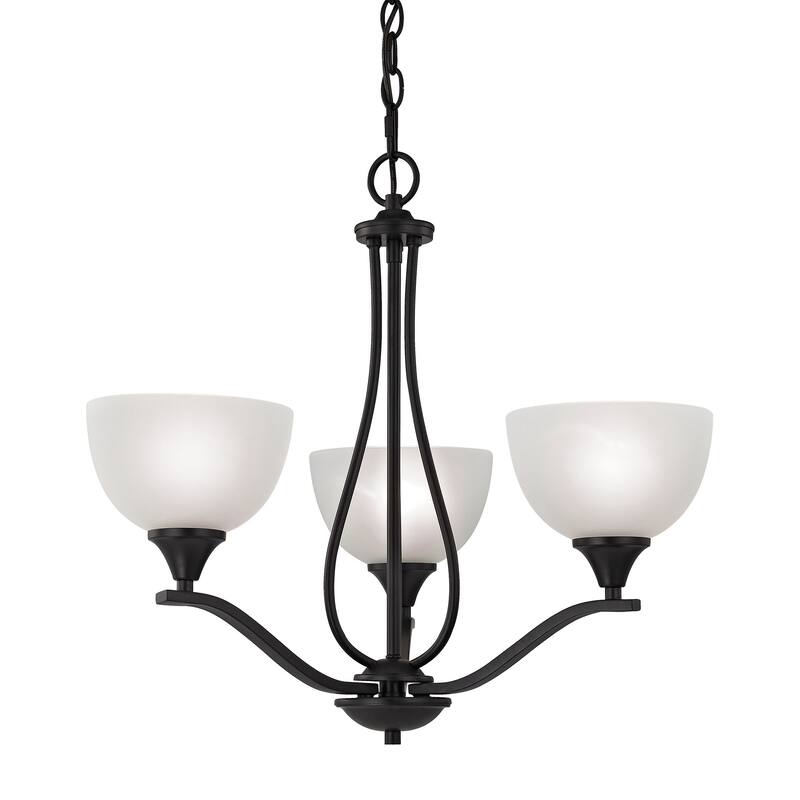 Elk Home Bristol Lane Oiled Bronze With White Glass Shade Chandelier - Oil Rubbed Bronze