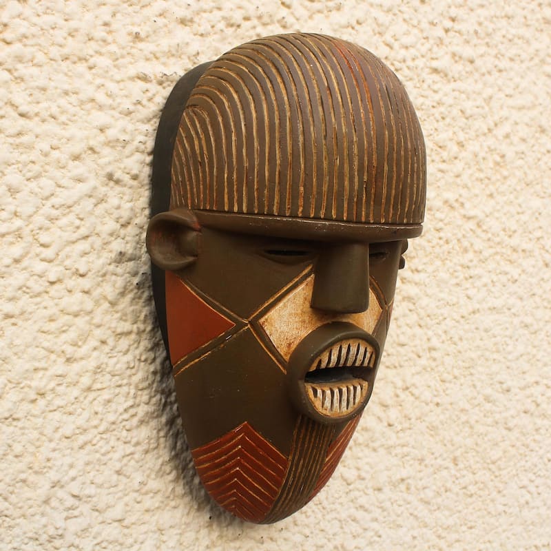 Novica Handmade Luena African Wood Mask