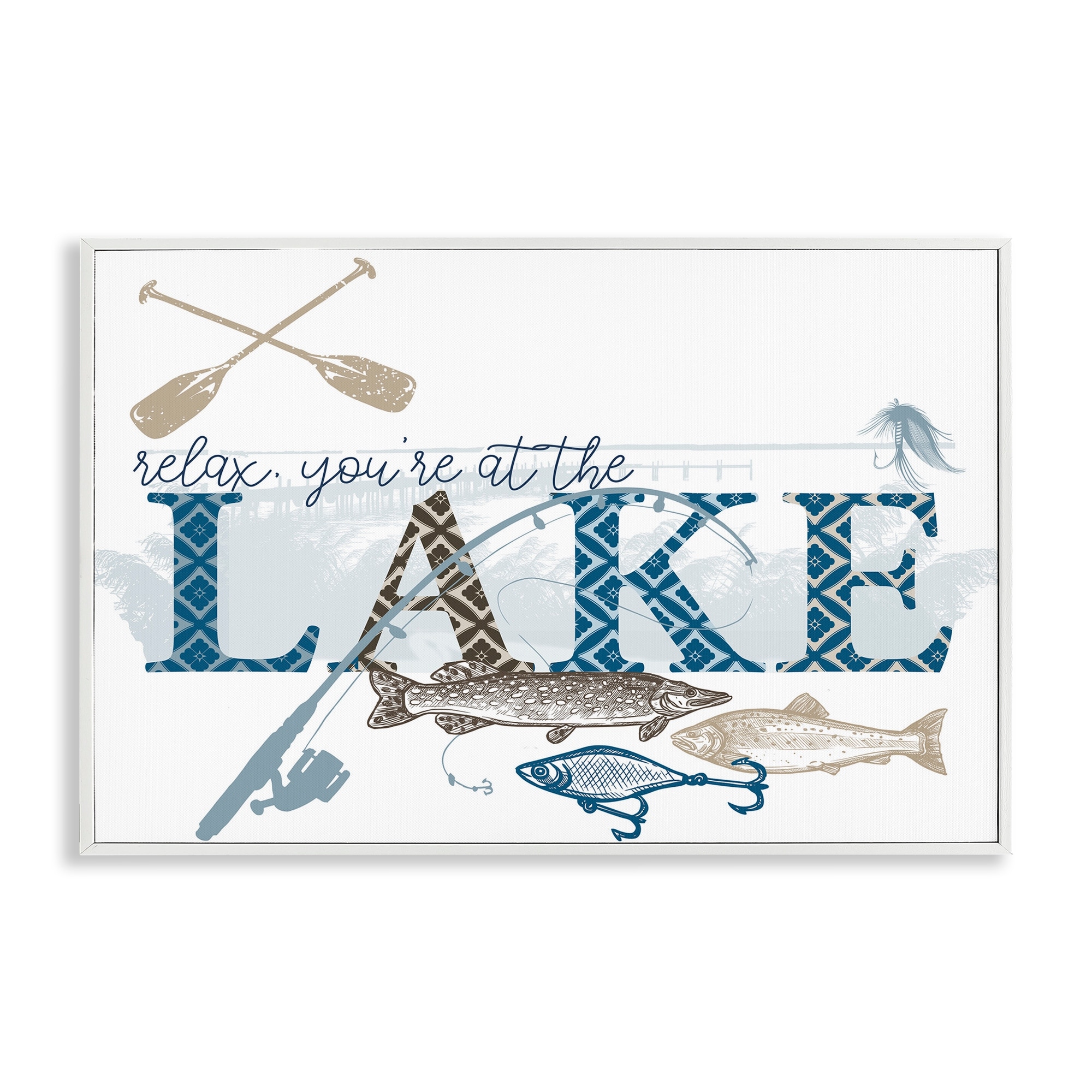 Stupell Always Better Lake Fishing Framed Giclee Art Design By Kim Allen