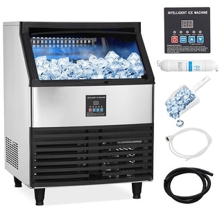 Commercial Ice Maker Machine 300lbs 24h With 100lbs Large Storage Bin 