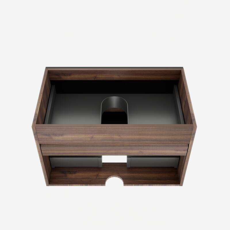 GDFStudio - Lucas Modern Floating Bathroom Vanity with Dual Drawer Storage and Refined Architectural Style