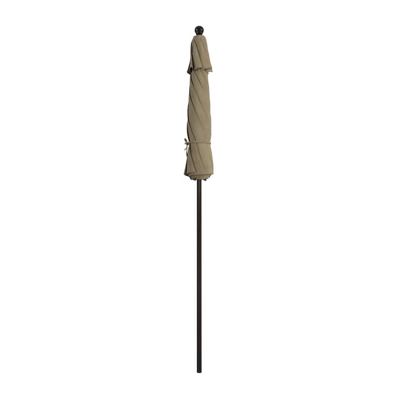 California Umbrella 7.5' Venture Series Patio Umbrella, Bronze Aluminum Pole Fiberglass Ribs Push Lift, Olefin Royal Blue