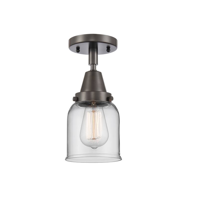Innovations Lighting Caden Bell - 1 Light 5" Flush Mount - Clear/Oil Rubbed Bronze