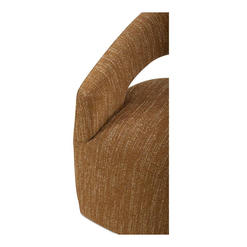 NADAAL STUDIOS Melisande,Rolling Dining Chair With Boucle Upholstery - 25.5"W x25.5"D x32.25"H