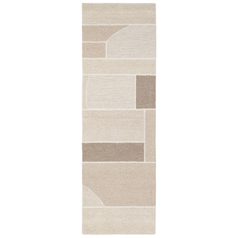 Terra by Obeetee Mid-Century Madera Natural Rug - Natural/Criss Cross - 2'6" x 8'