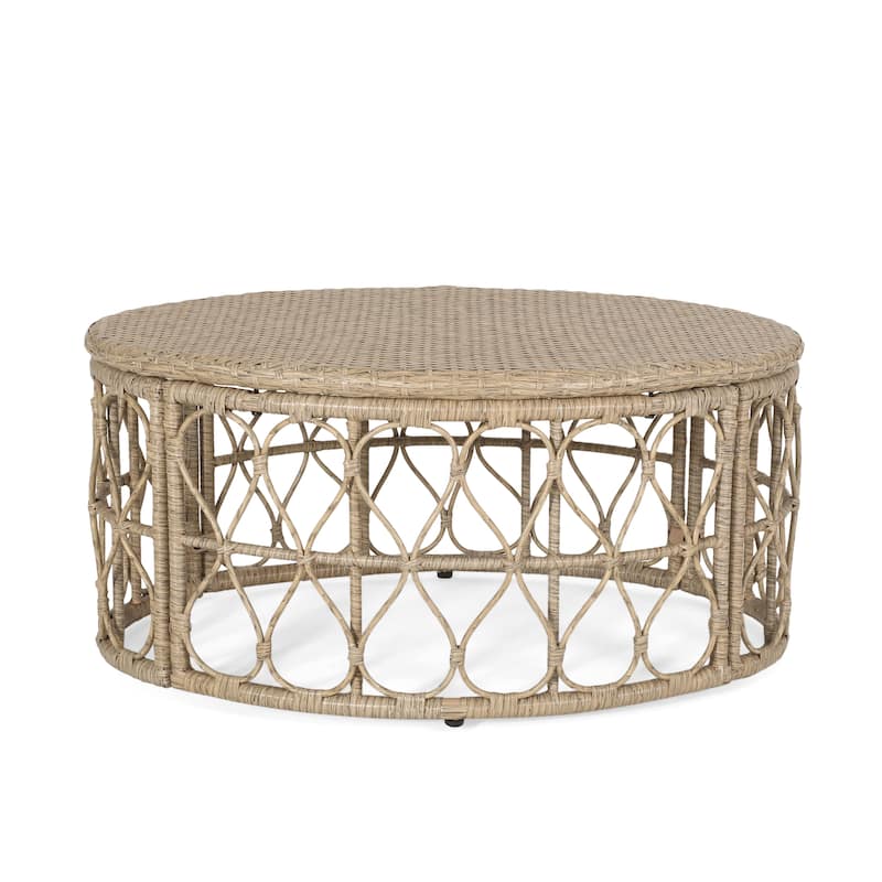 Bruce Outdoor Outdoor Wicker Loveseat and Coffee Table Set by Christopher Knight Home