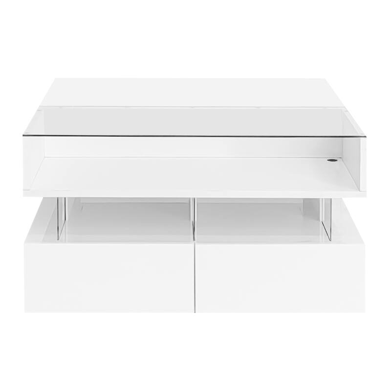 Lift-Top Coffee Table with 2 Drawers