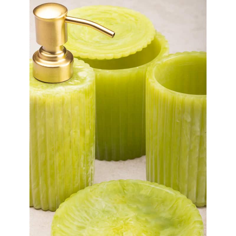 Porto Green Bath Accessories - Set of 4