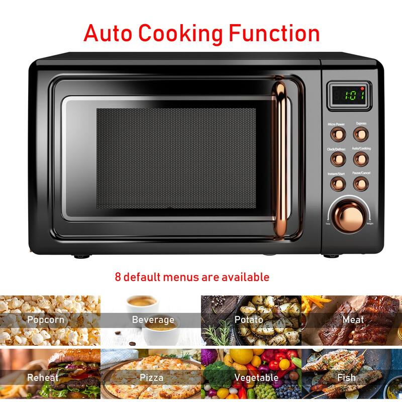 Costway 0.7Cu.ft Retro Countertop Microwave Oven 700W LED Display