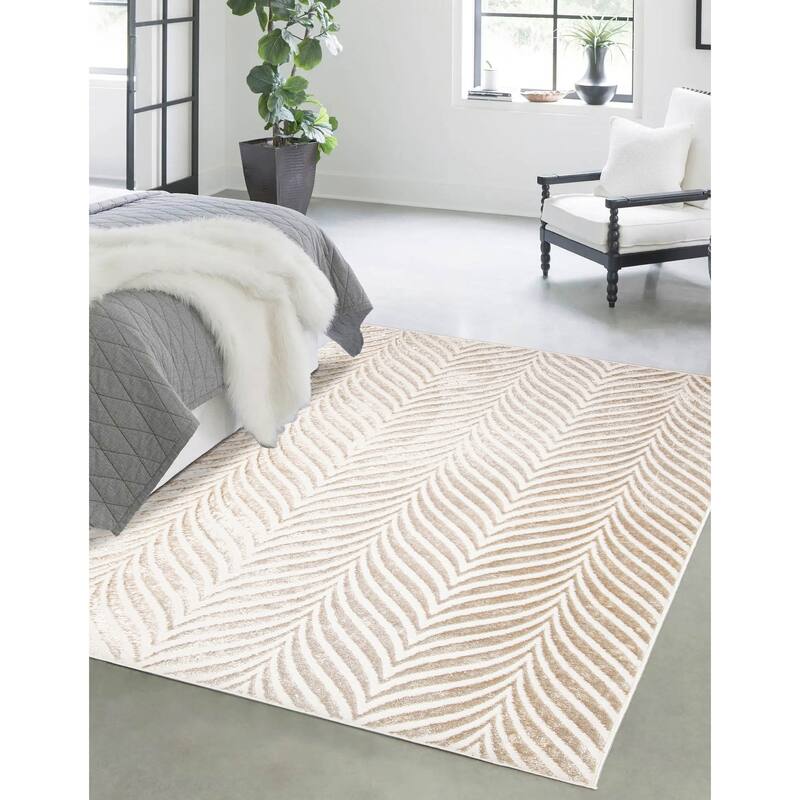 ECARPETGALLERY Machine Woven Roman Ivory Area Rug