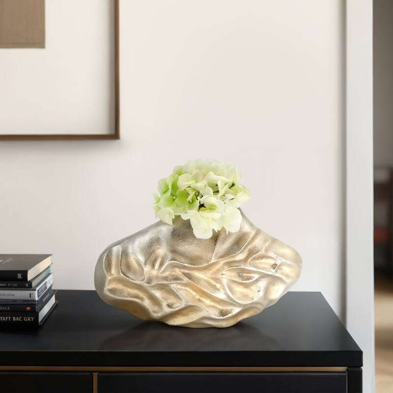 Metal Cartwright Hammered Textured Vase - Gold/ Metallic