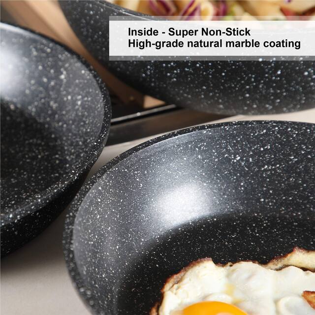 Kitchen Academy Nonstick Granite-Coated 12-piece Cookware Set