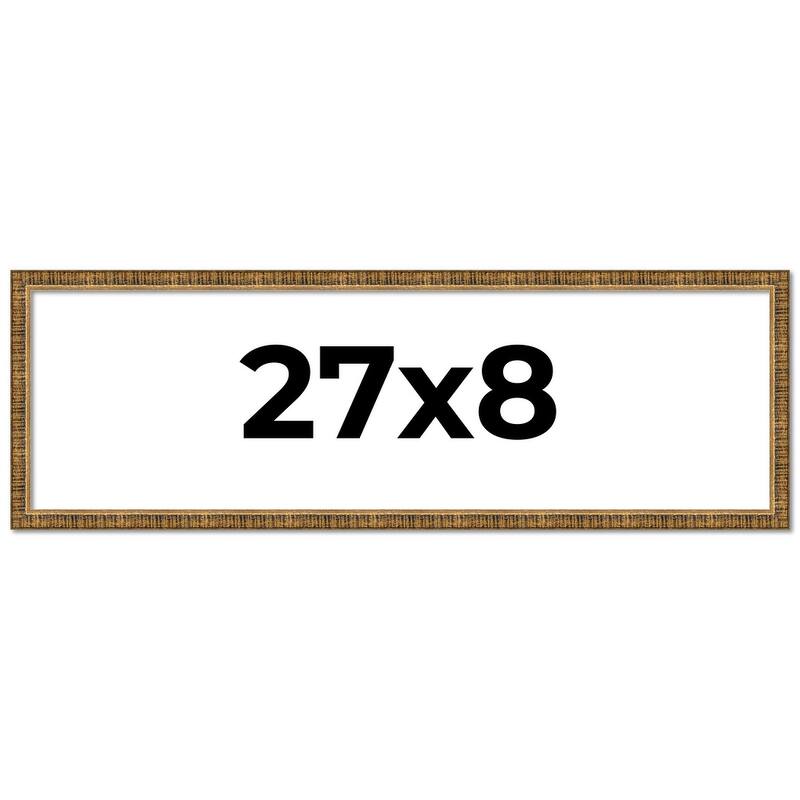 27x8 Frame Gold Solid Wood Picture Frame - Complete Modern Photo Frame