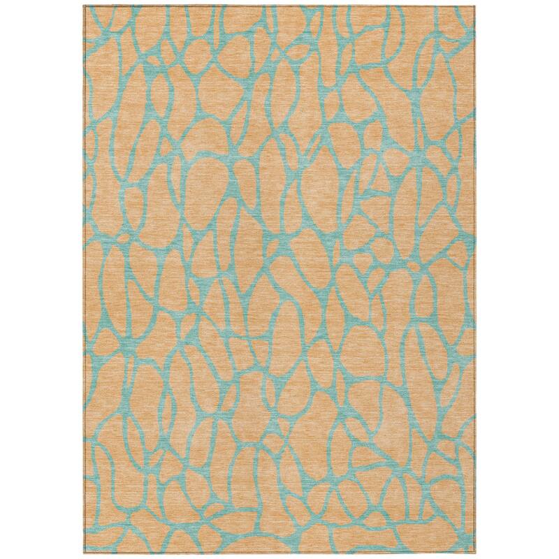 HomeRoots Geometric Transitional Rectangle Outdoor Rug