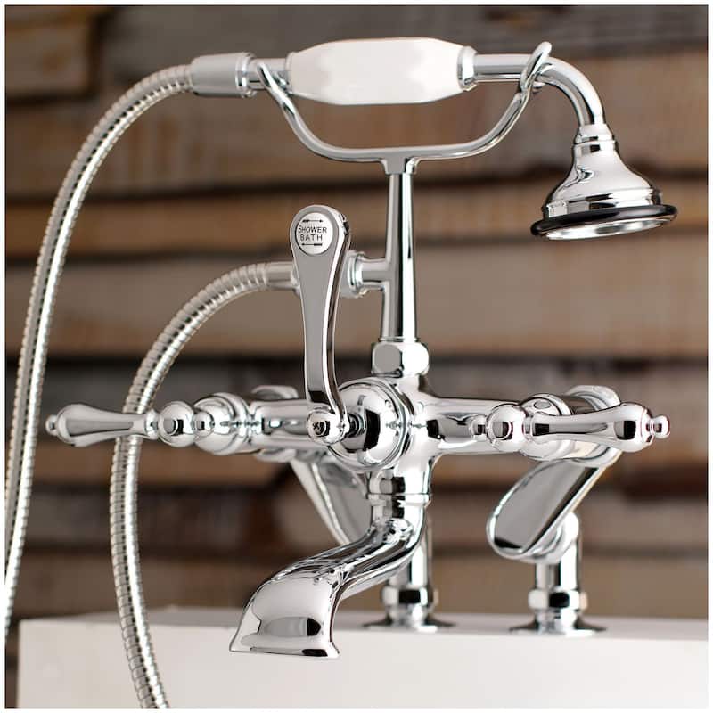 Kingston Brass Vintage Deck Mounted Clawfoot Tub Filler with Built-In