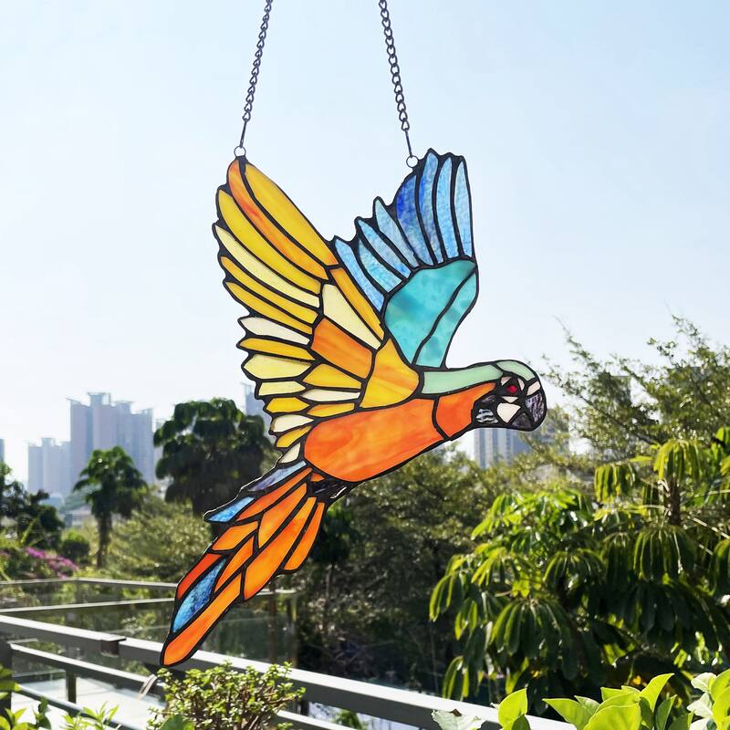 Macaw Parrott Widow Panel/ Suncatcher