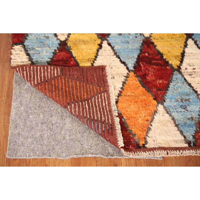 Trellis Moroccan Oriental Area Rug Hand-Knotted Tribal Wool Carpet - 6'9" x 9'5"