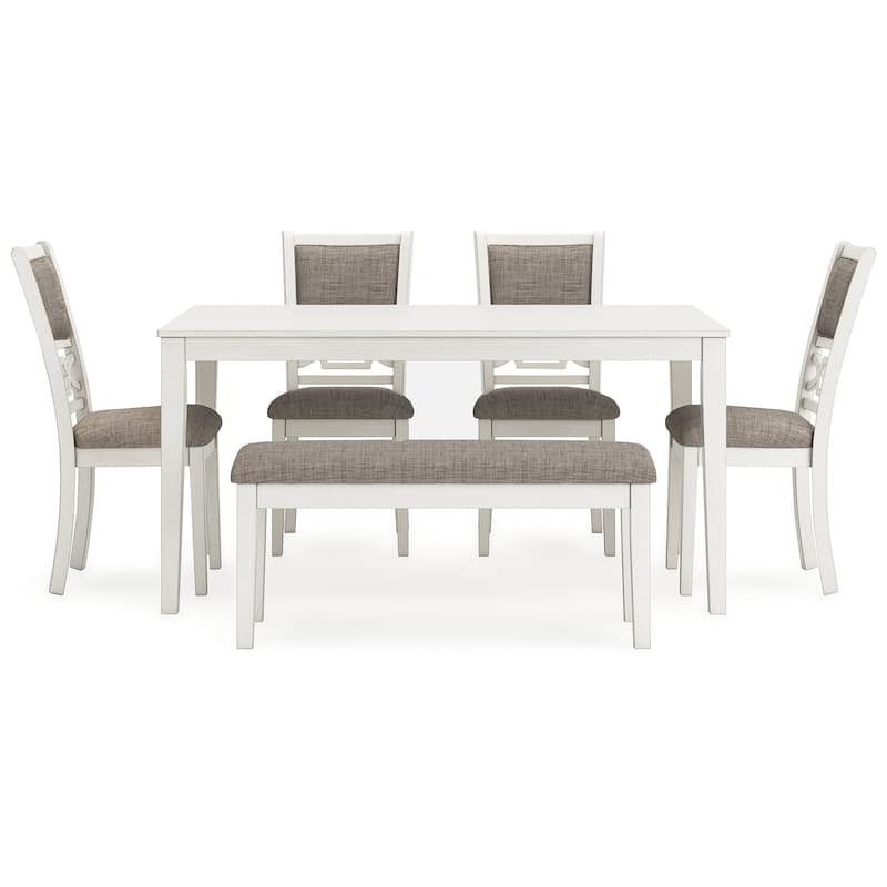 Signature Design by Ashley Erinberg White/Gray Dining Table Set (Set of 6)