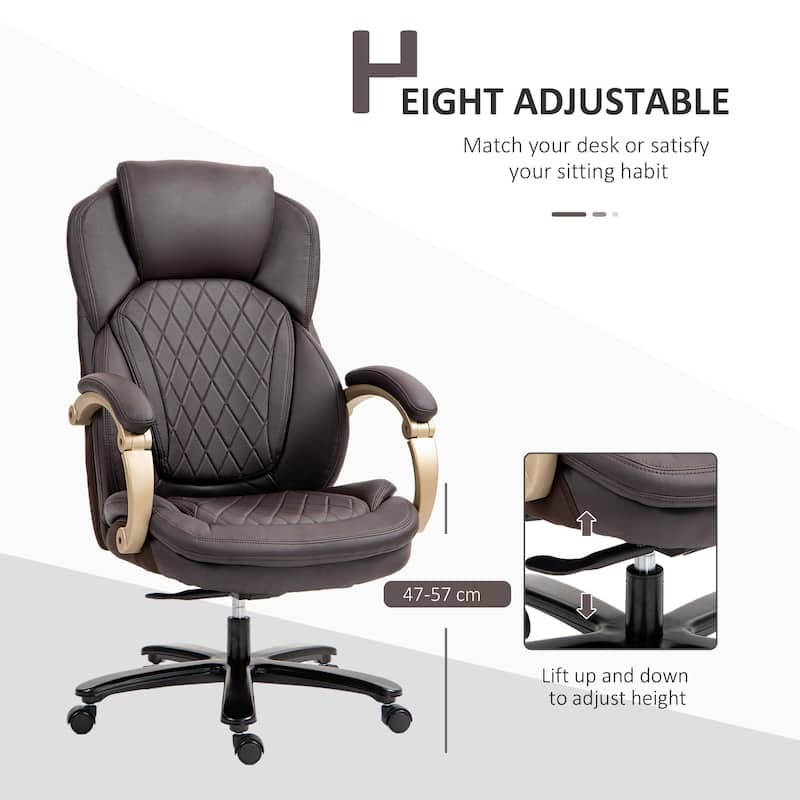 Vinsetto Heavy Duty Office Chair 350lbs Capacity, Mesh & Faux Leather, Rocker Ergonomic, Adjustable Height with Wheels