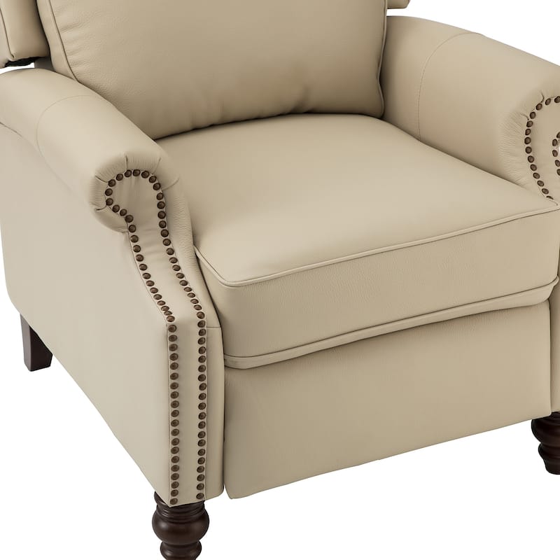 Noemon Genuine Leather Recliner with Nailhead Trims by HULALA HOME (Set of 2)