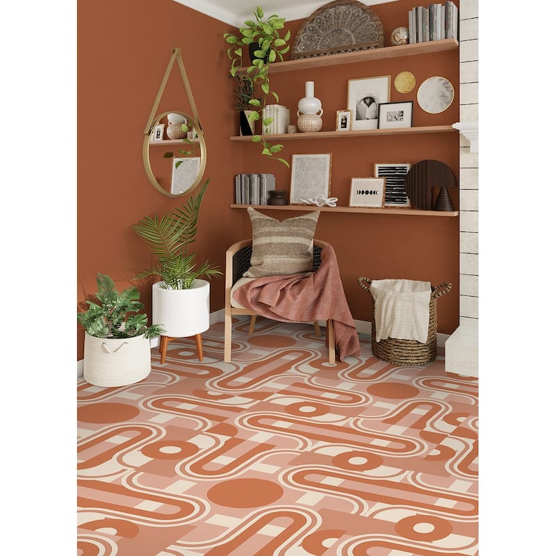 Very Gay Paint Brenda Daworld Terracotta Peel and Stick Floor Tiles