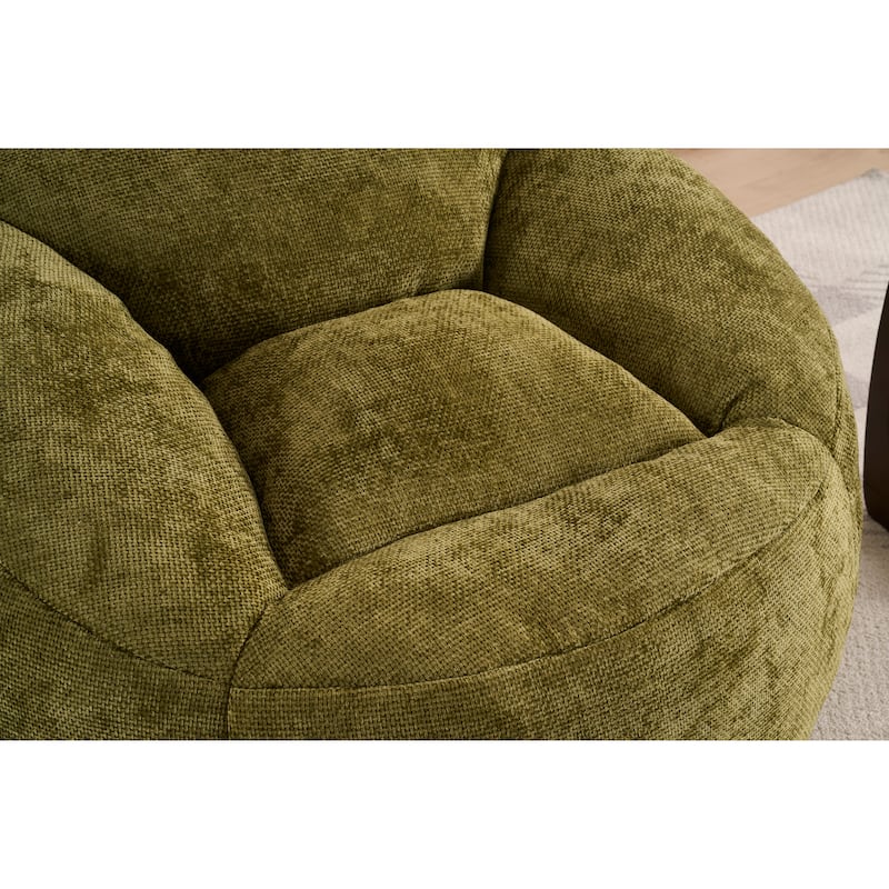 Chenille Memory Foam Bean Bag Chair with Oversized Lounger Plush Support