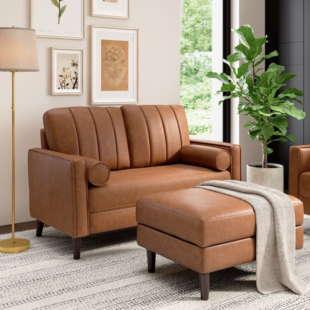 Bush Home Max 54W Loveseat and Storage Ottoman - 54.25" W x 31.22" D x 35.83" H