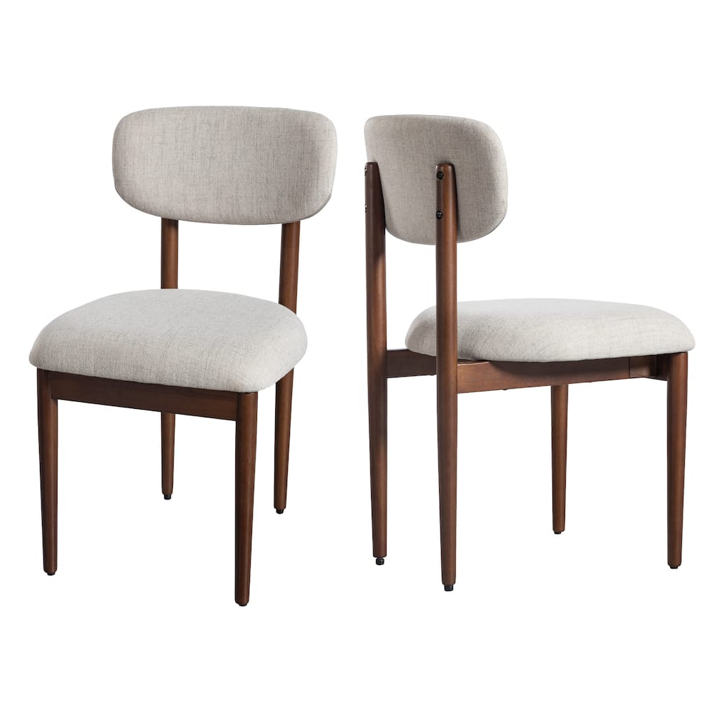Modern Upholstered Dining Chair with Solid Wood Legs Side Chair for Kitchen Dining Room Living Room (Set of 2)